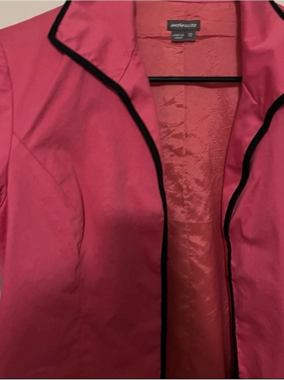 Catherine Malandrino Pink Blazer with Black Piping